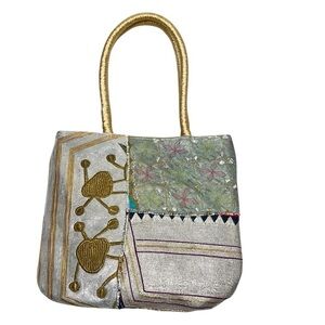 MERKABA TRADING CO. Small Artsy Metallic Shimmer Boho Shoulder Bag Handbag Purse